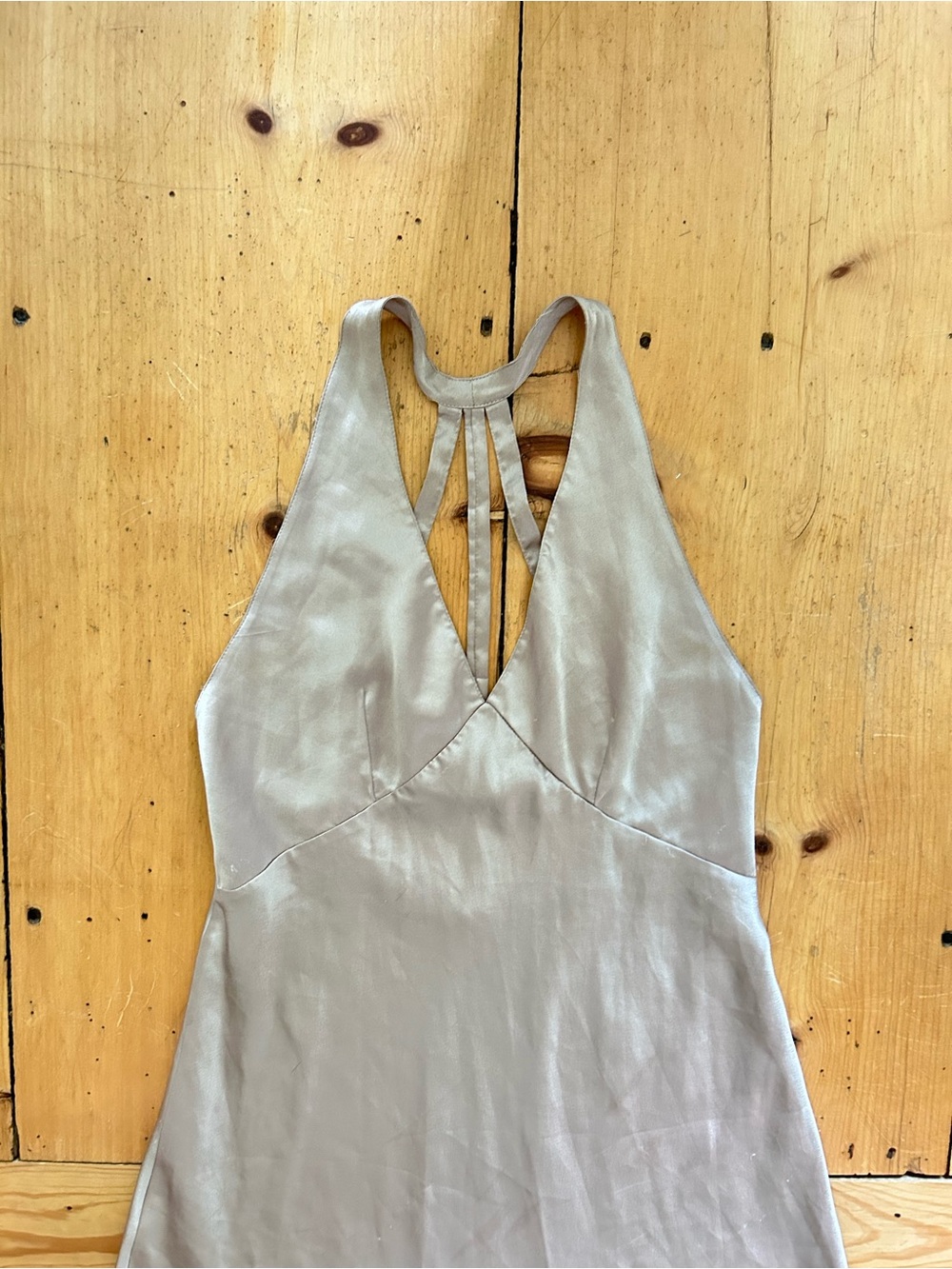 Vintage Victorias Secret Satin Slip Dress in Light Gold
